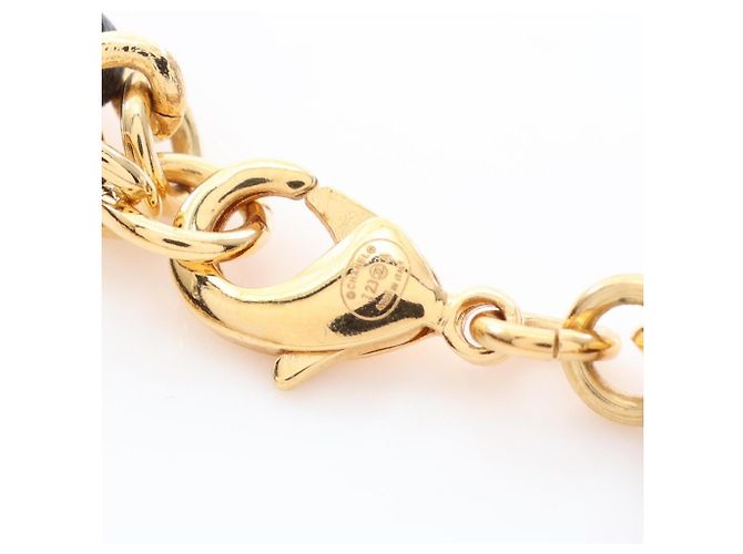 Gargantilla Chanel Coco Mark Chain Negro Dorado - vista 4