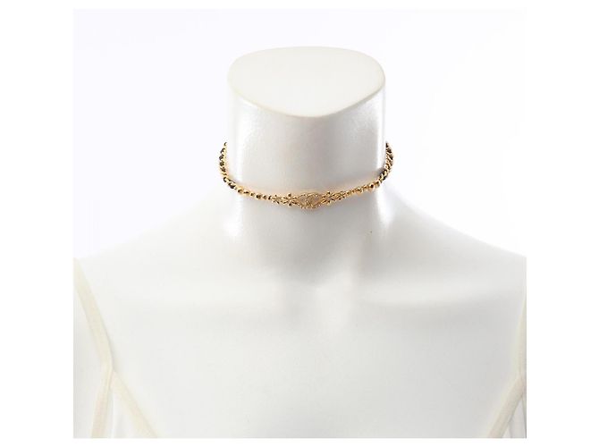 Gargantilla Chanel Coco Mark Chain Negro Dorado - vista 5