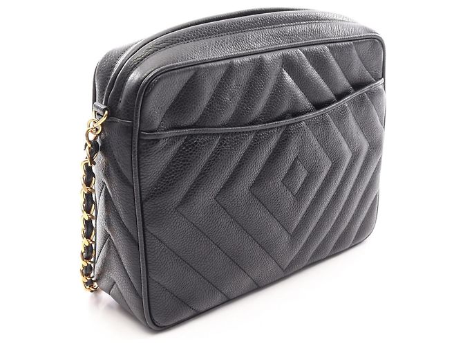 Timeless Borsa a tracolla Chanel Diamond Stitch Coco Mark Nero - vista 2