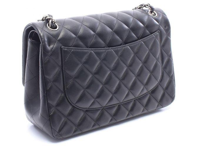 Borsa a tracolla Chanel Large Matelassé 30 Classic Double Flap Nero - vista 2