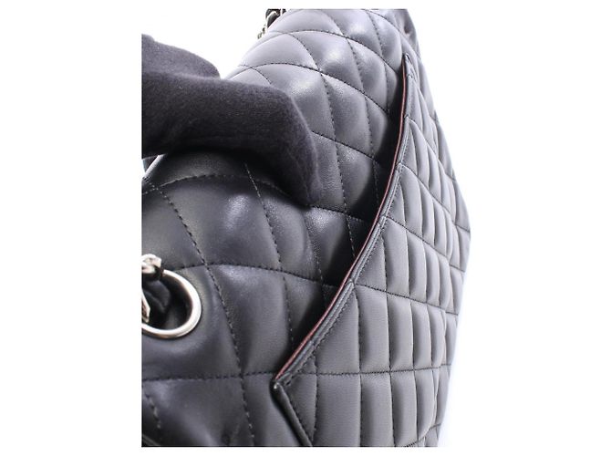 Borsa a tracolla Chanel Large Matelassé 30 Classic Double Flap Nero - vista 6