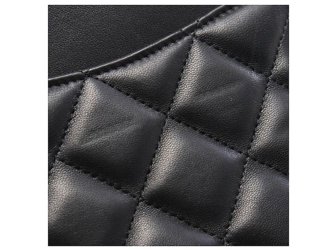 Borsa a tracolla Chanel Large Matelassé 30 Classic Double Flap Nero - vista 7