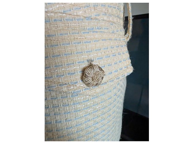 Falda mini Dolce & Gabbana D&G de tweed bouclé crema y azul Beige Azul claro - vista 2