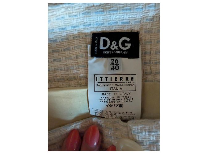 Falda mini Dolce & Gabbana D&G de tweed bouclé crema y azul Beige Azul claro - vista 3
