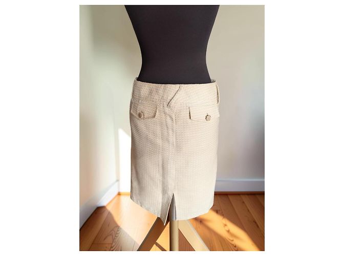 Falda mini Dolce & Gabbana D&G de tweed bouclé crema y azul Beige Azul claro - vista 4