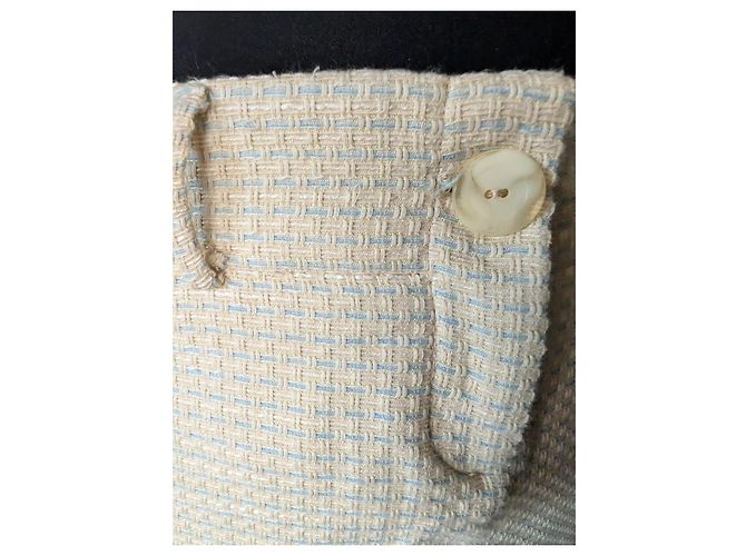Falda mini Dolce & Gabbana D&G de tweed bouclé crema y azul Beige Azul claro - vista 5
