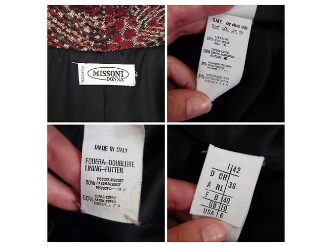 Abrigo de punto Missoni años 90 Multicolor Burdeos - vista 10