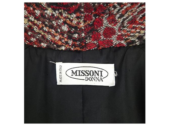 Abrigo de punto Missoni años 90 Multicolor Burdeos - vista 3