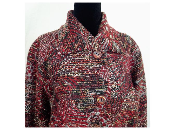Abrigo de punto Missoni años 90 Multicolor Burdeos - vista 6