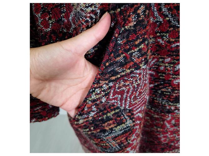 Abrigo de punto Missoni años 90 Multicolor Burdeos - vista 7