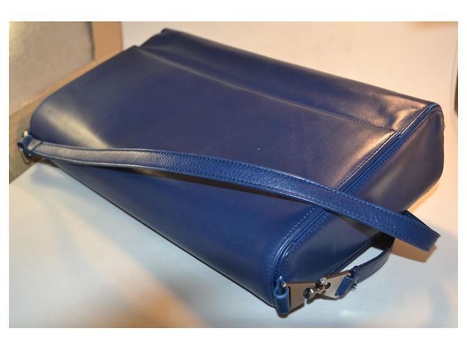Gianni Versace Borsa a Tracolla in Pelle Blu - vista 4