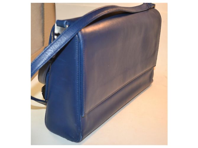 Gianni Versace Borsa a Tracolla in Pelle Blu - vista 6