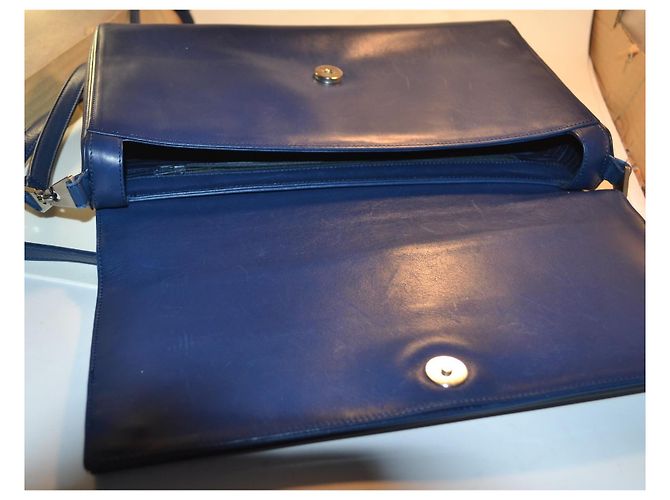 Gianni Versace Borsa a Tracolla in Pelle Blu - vista 7