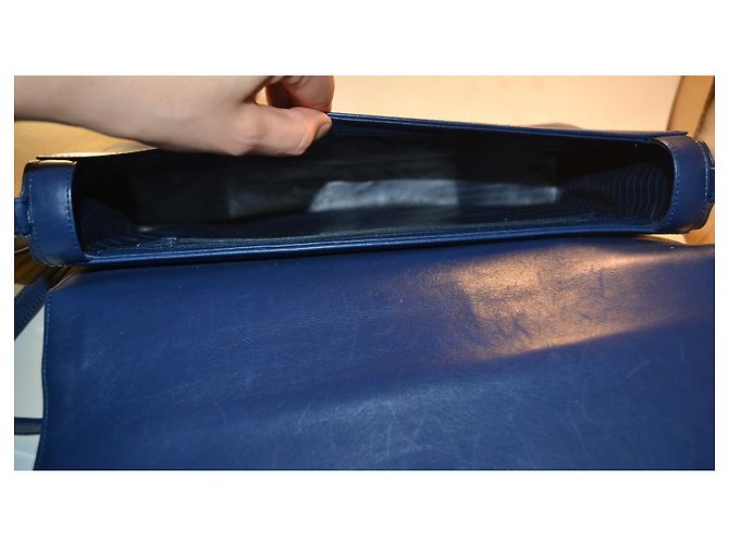 Gianni Versace Borsa a Tracolla in Pelle Blu - vista 8