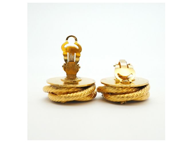 Orecchini a clip Chanel Blue and Gold D'oro - vista 3