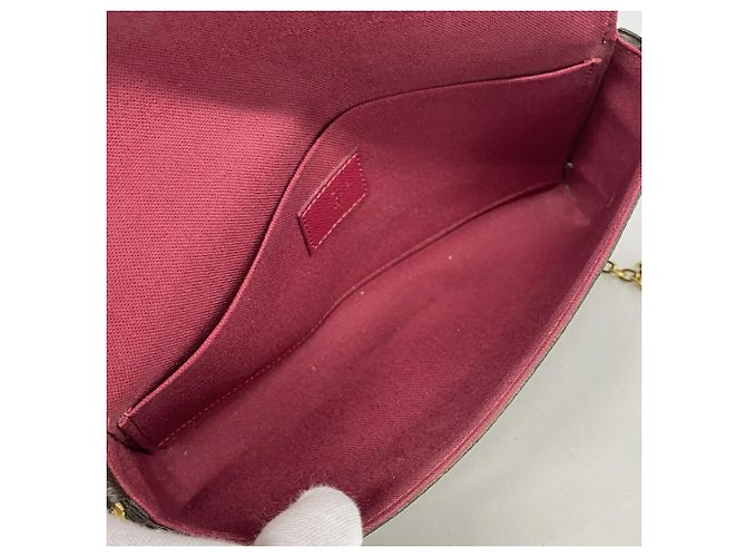 Portafoglio Louis Vuitton Monogram Pochette Felicie Fuschia - vista 4