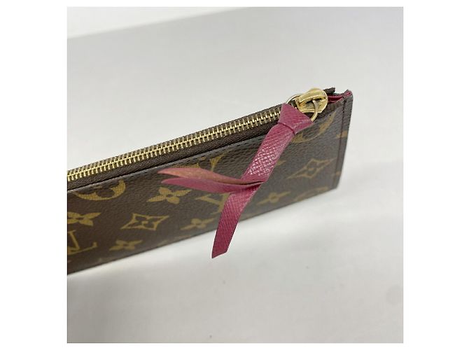 Portafoglio Louis Vuitton Monogram Pochette Felicie Fuschia - vista 8