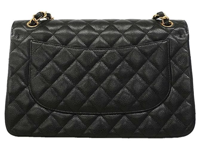 Borsa a tracolla Chanel in vitello grana nera Nero - vista 10