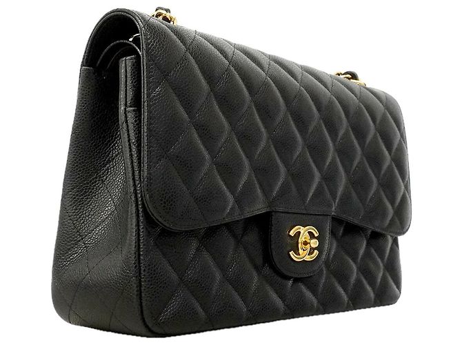 Borsa a tracolla Chanel in vitello grana nera Nero - vista 2