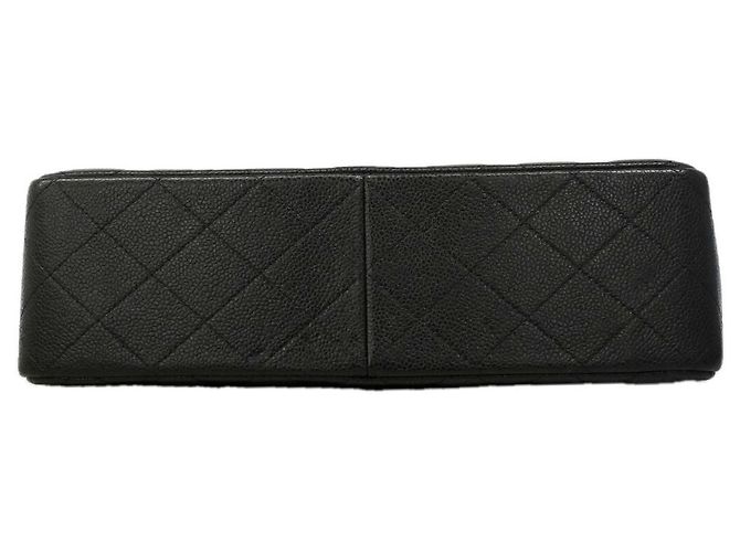 Borsa a tracolla Chanel in vitello grana nera Nero - vista 3