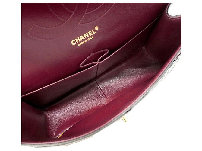 Borsa a tracolla Chanel in vitello grana nera Nero - vista 4