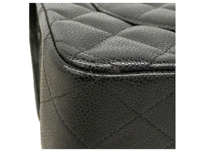 Borsa a tracolla Chanel in vitello grana nera Nero - vista 6