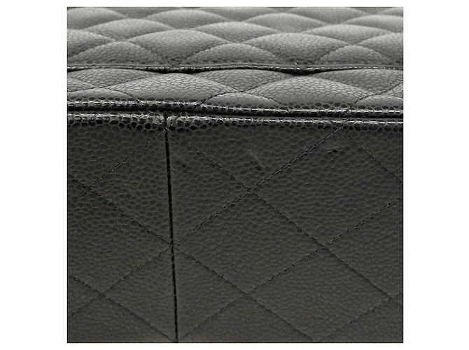 Borsa a tracolla Chanel in vitello grana nera Nero - vista 7
