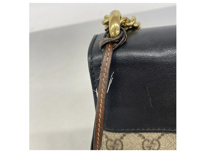 Borsa a tracolla Gucci GG Supreme Marrone Nero - vista 11