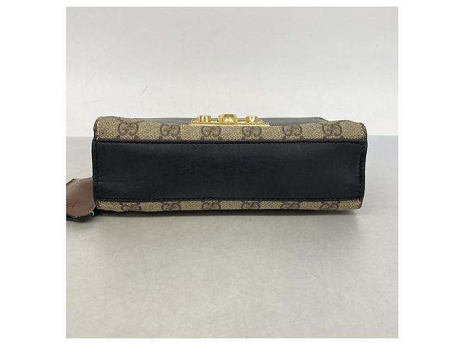 Borsa a tracolla Gucci GG Supreme Marrone Nero - vista 3