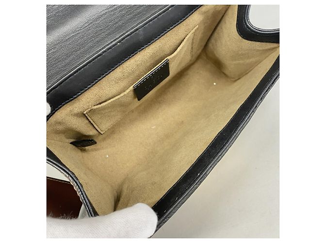 Borsa a tracolla Gucci GG Supreme Marrone Nero - vista 4
