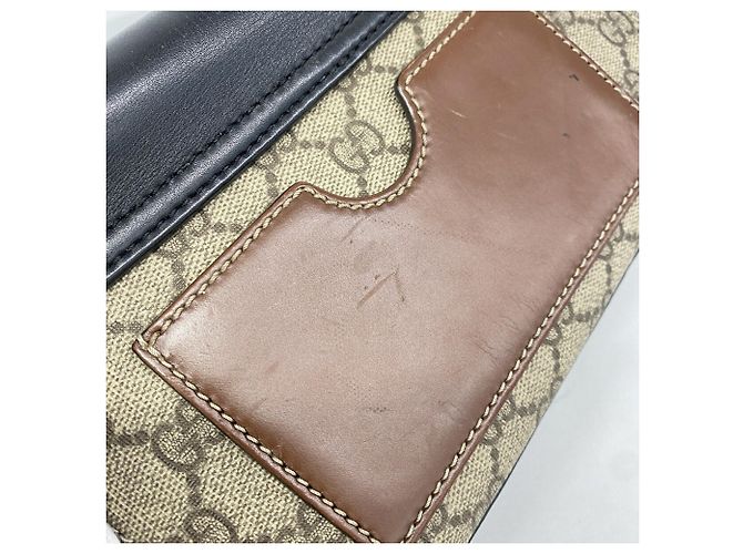 Borsa a tracolla Gucci GG Supreme Marrone Nero - vista 8