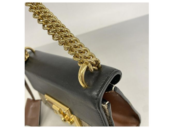 Borsa a tracolla Gucci GG Supreme Marrone Nero - vista 9