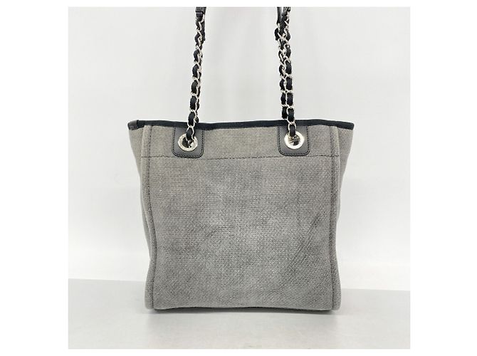 Borsa Tote con catena Chanel Deauville Marrone - vista 9