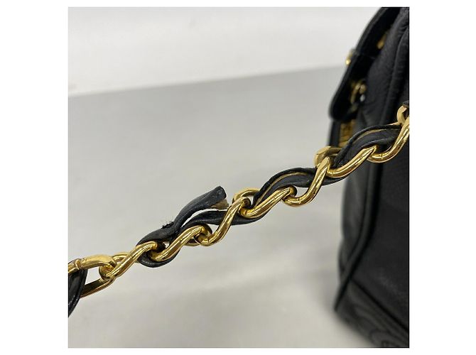 Chanel Triple Coco Schultertasche aus Kaviarleder Schwarz - Ansicht 8