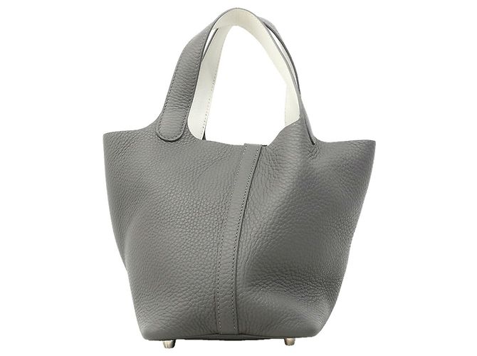 Hermès Bolso Hermes Picotin Lock PM Eclat Gris - vista 8