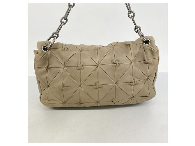 Borsa a tracolla Chanel in pelle d'agnello marrone - vista 10