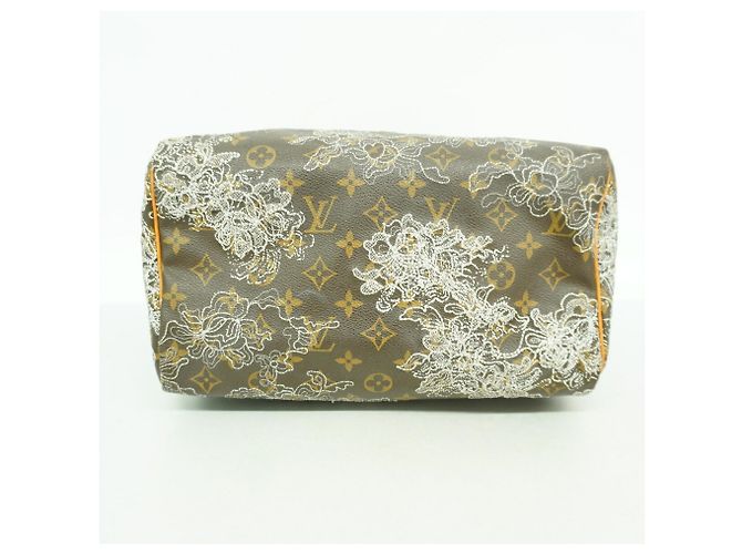 Borsa Louis Vuitton Monogram Dentelle Speedy 30 Argento - vista 3