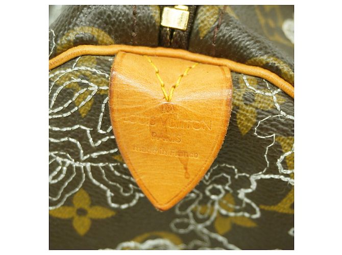 Borsa Louis Vuitton Monogram Dentelle Speedy 30 Argento - vista 5