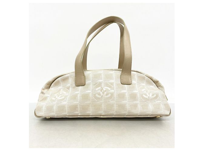Borsa in nylon Chanel New Travel Beige - vista 10