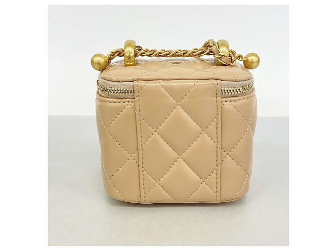 Borsa Vanity con catena Chanel Matelassé Beige - vista 10