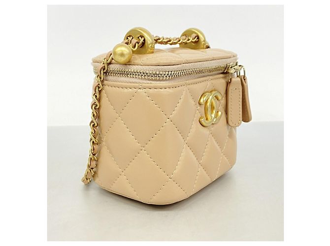 Borsa Vanity con catena Chanel Matelassé Beige - vista 2