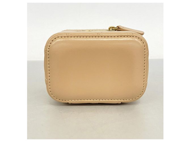 Borsa Vanity con catena Chanel Matelassé Beige - vista 3