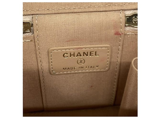 Borsa Vanity con catena Chanel Matelassé Beige - vista 5