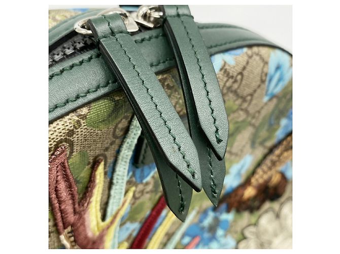 Zaino Gucci GG Supreme con ricamo a uccello Multicolore Beige - vista 9