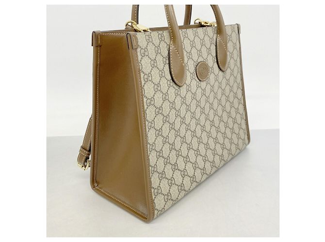 Borsa Tote Gucci GG Supreme Marrone - vista 2