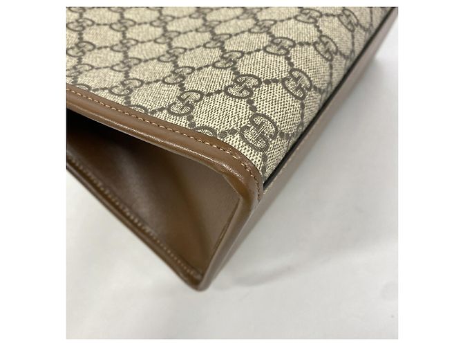 Borsa Tote Gucci GG Supreme Marrone - vista 6
