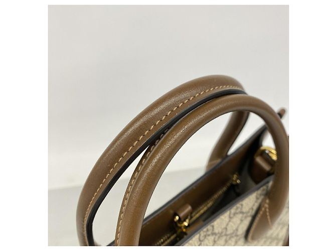 Borsa Tote Gucci GG Supreme Marrone - vista 7