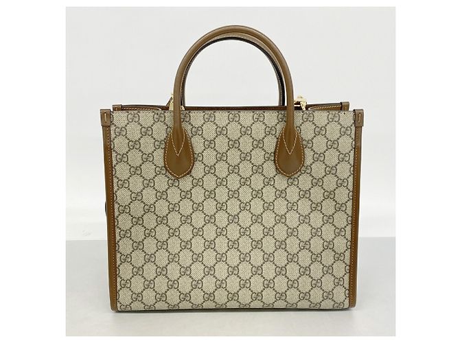 Borsa Tote Gucci GG Supreme Marrone - vista 9