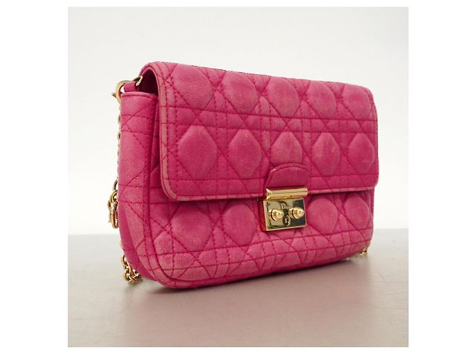 Borsa a tracolla Christian Dior Cannage Rosa - vista 2