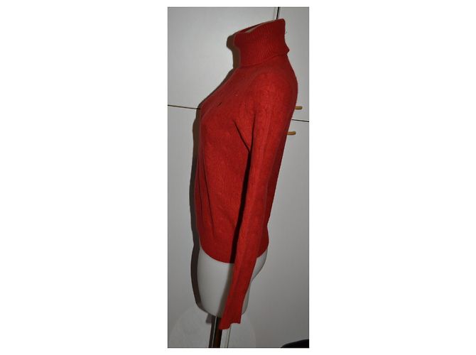 Ralph Lauren roter Rollkragenpullover Zopfstrick - Ansicht 3